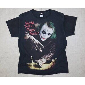 Vintage The Dark Knight Joker How Bout A Magic Trick? T Shirt Size Medium